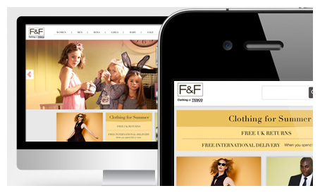 Tesco F&F Clothing Responsive web examples